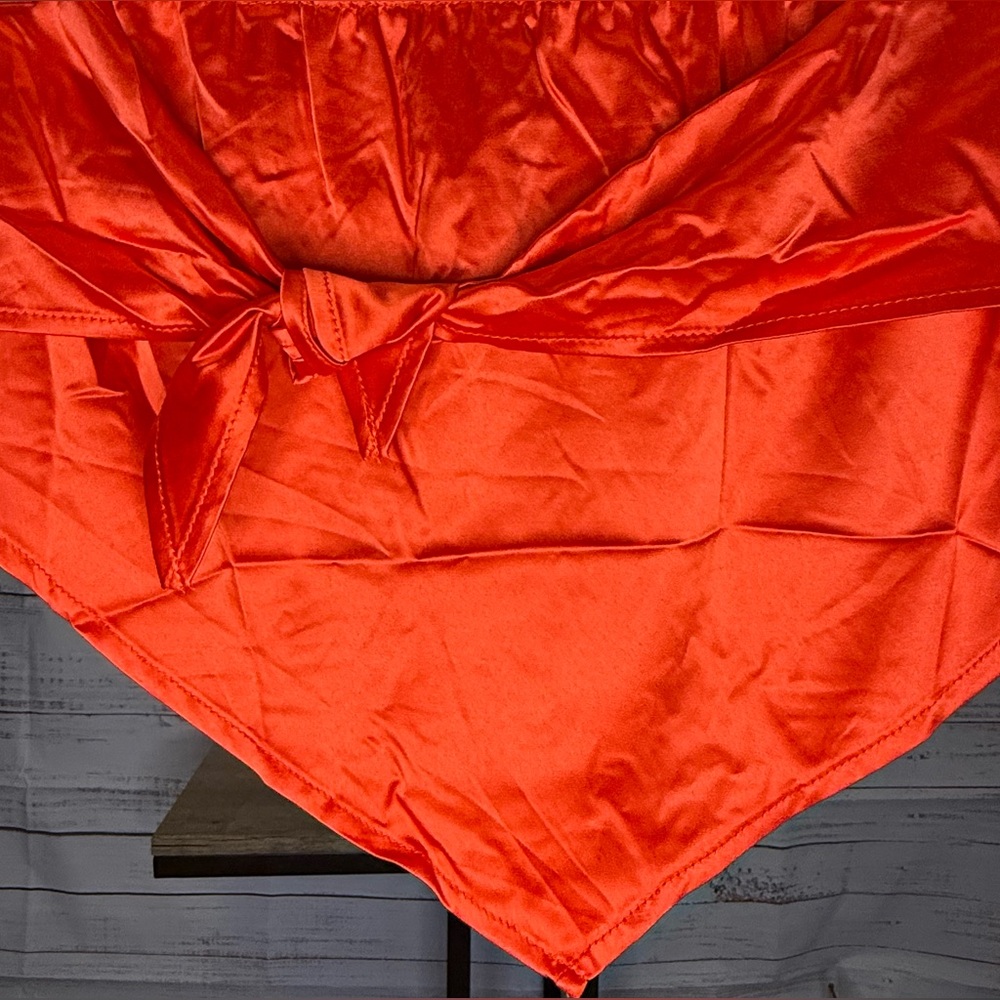 Vibrant Red Satin Women's Top